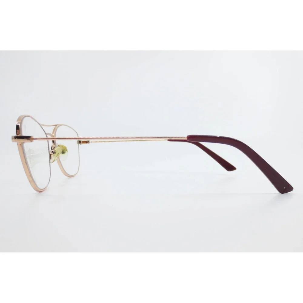 Jill Stuart JS 395-2C Rose Gold Burgundy Aviator Double Bridge Eyeglass Frames